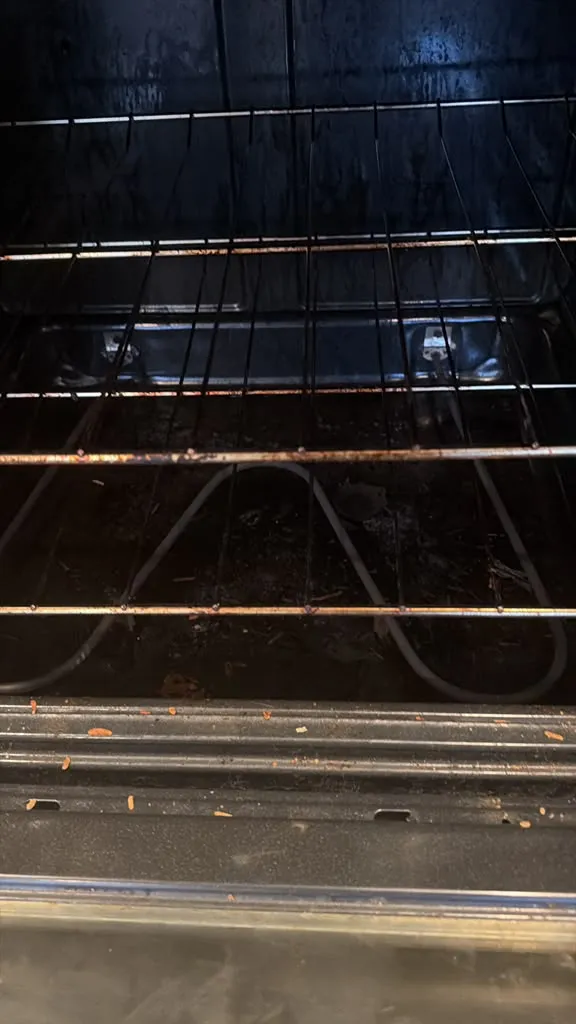 Oven interior before cleaning