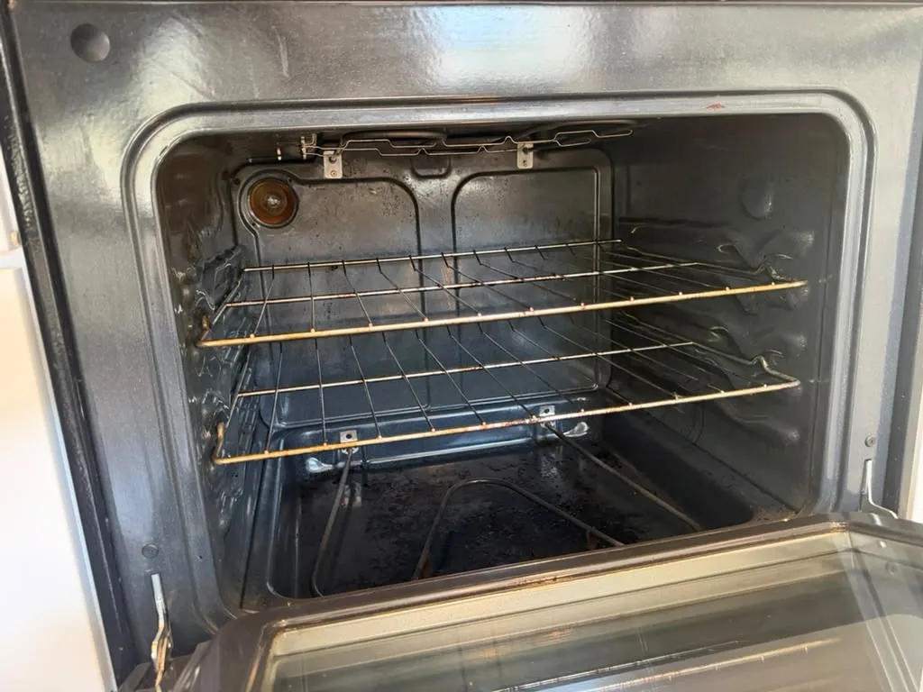 Oven interior after cleaning